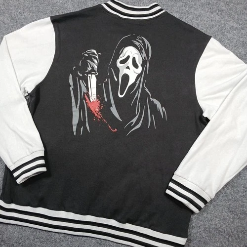 Ghost Face Varsity Jacket Mens XL Scream Movie Horror Movie Classic Back Graphic - product listing photo