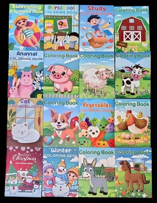 Coloring Books Party Favors  for Kids Lot of 16 Books 7.5''x5'' 12 Pages Each