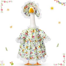 Spring Goose Outfit Flower Porch Goose Clothes for 23" Large Statue Outdoor P...