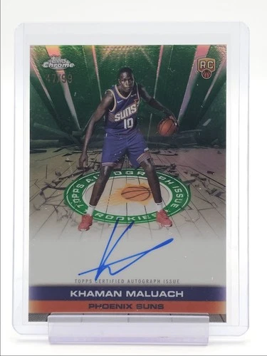 KHAMAN MALUACH 2025-26 TOPPS CHROME GREEN ISSUE ROOKIES RC AUTO /99 Q3178