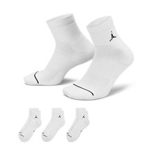 ADULT UNISEX JORDAN EVERYDAY ANKLE SOCKS 3 PAIRS DX9655-100-SIZE L