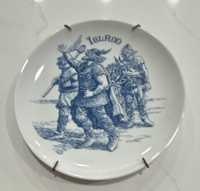 Iceland Blue & White Transferware Ceramic Round Collector Plate