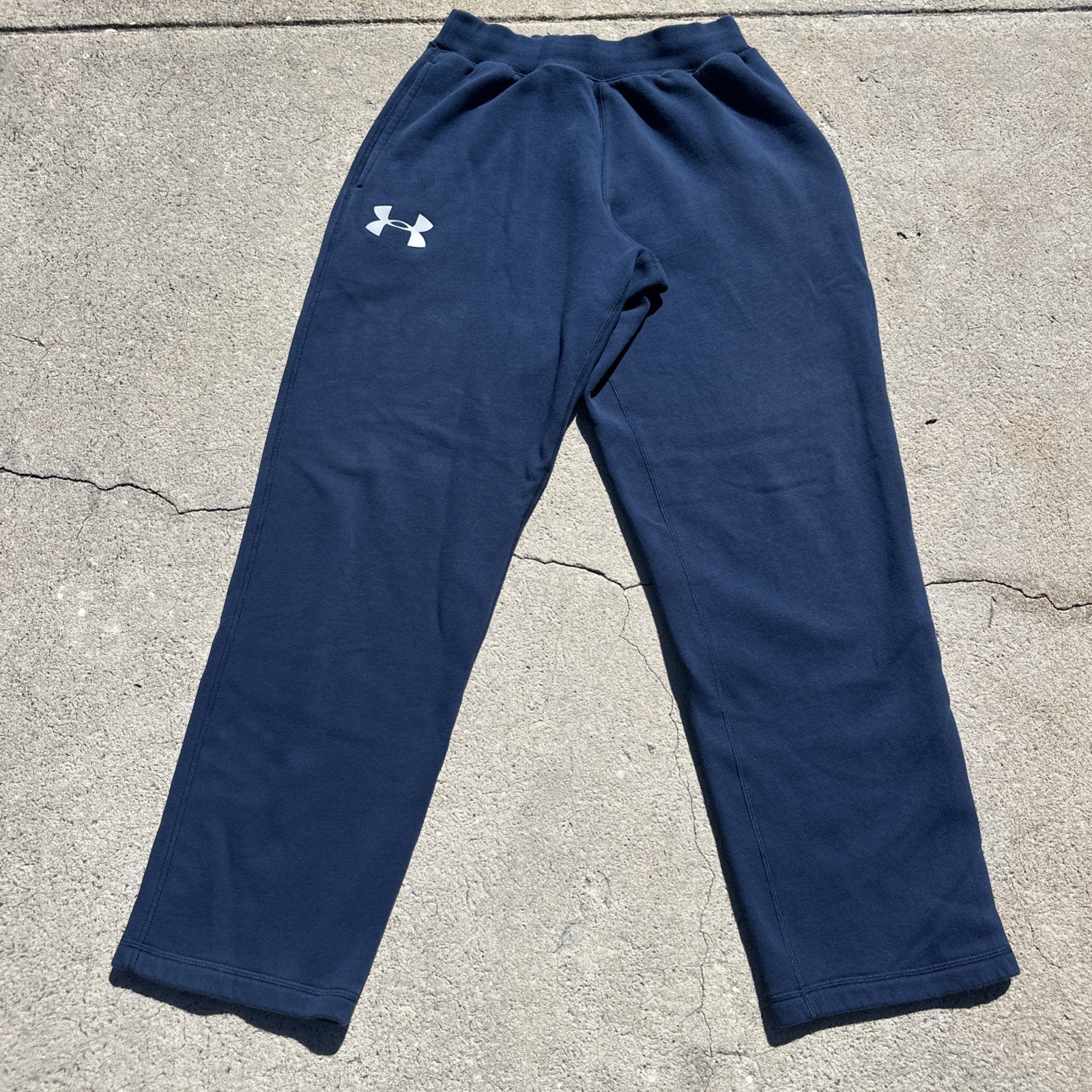 Under Armour Pants Mens Medium Blue Training Track Sweatpants Loose Gym Fleece