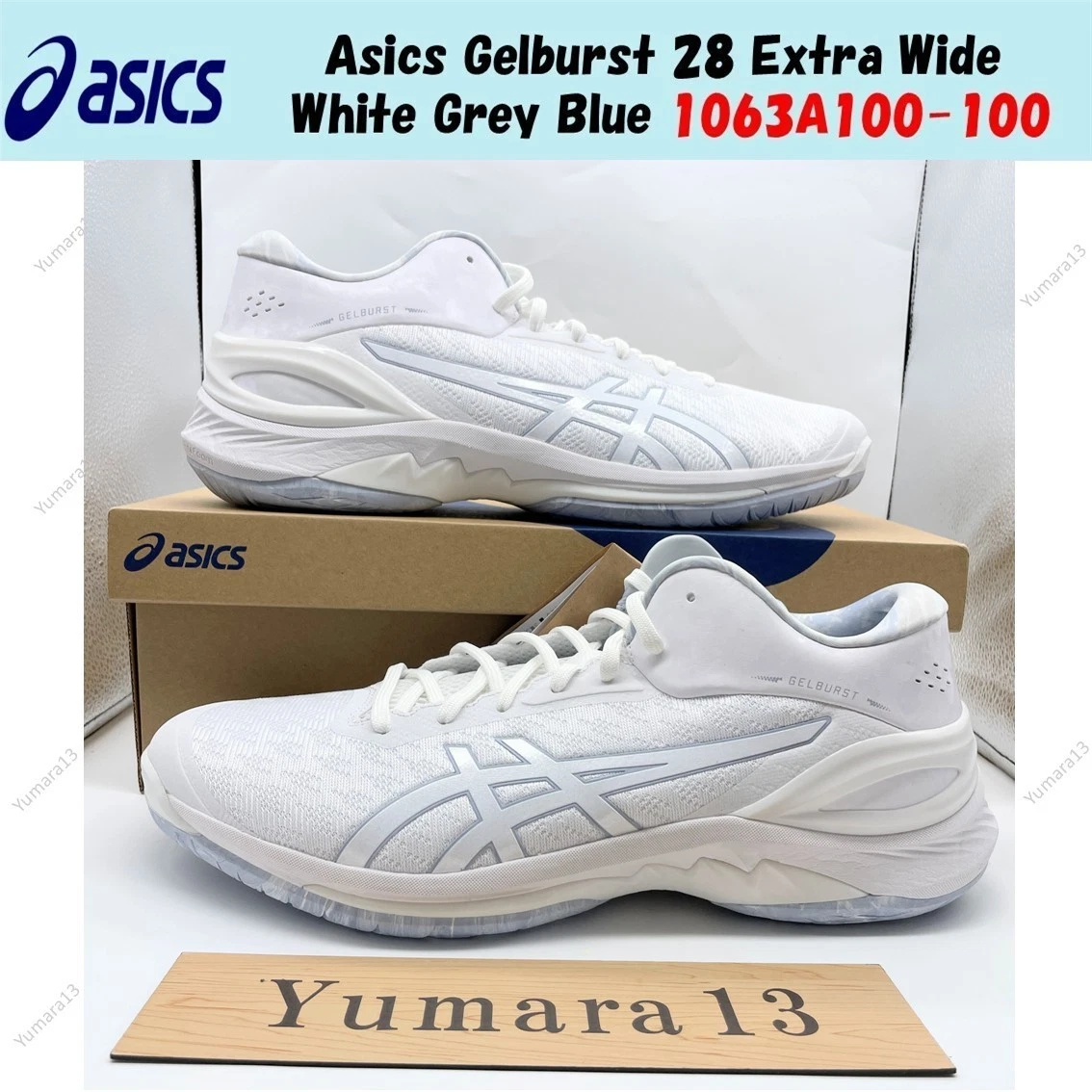 Las mejores ofertas en Asics Gel Burst 28 White Grey Blue | eBay