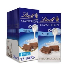 Lindt CLASSIC RECIPE Milk Chocolate Bar, 4.4 Ounce (Pack of 12)