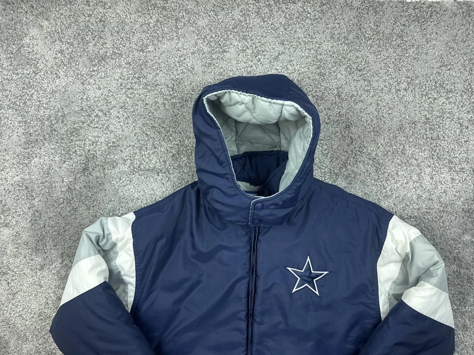 Vintage Dallas Cowboys Jacket Youth XL 18-20 Blue NFL Football Hooded Logo 7 90s - Image 3 of 4