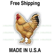 Buff Brahma Rooster Vinyl Decal Sticker B