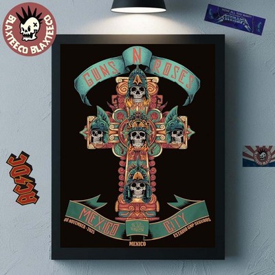 Guns N Roses Mexico City 2025 Estadio GNP Seguros November 8 Poster Unframed