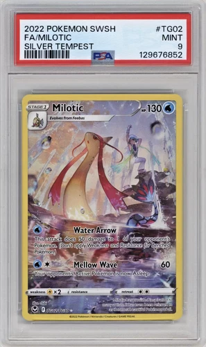 2022 POKEMON SWORD & SHIELD SILVER TEMPEST #TG02 FULL ART/MILOTIC PSA 9