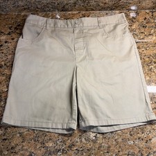 French Toast Khaki Uniform Shorts Girls Size 16 Tan Cotton Blend Twill
