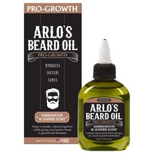Arlo's Pro Growth Beard Oil - Sandalwood Leather Scent 2.5 oz. - Promotes Bea...