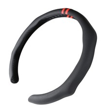 Quick Install Sporty Perforated Nappa Leather Steering Wheel Cover with Red S...
