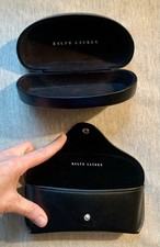 Lot of 2 Ralph Lauren Black Sunglasses/Eyeglasses Cases Clamshell Soft Side