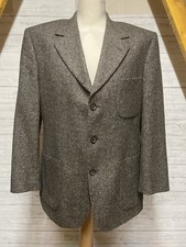 Marks and Spencer Vintage Mens Brown Cashmere Wool Blazer Jacket Size 40s