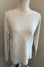 J. Jill Wearever Sweater Women's M Cream Ribbed Knit Boatneck Soft Travel Top