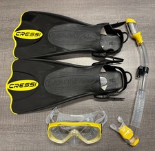 Cressi Rodine Palau SAF Snorkel Set Yellow - Size S-M
