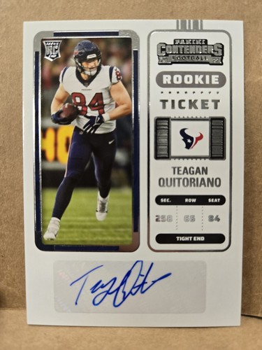 2022 Panini Contenders #231 Teagan Quitoriano Rookie Ticket Auto Texans NFL
