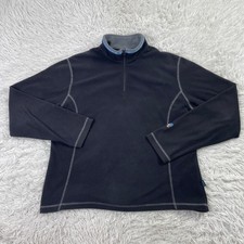 Kuhl Sweater Mens Large Black Revel 1/4 Zip Fleece Pullover Kashmira Performance