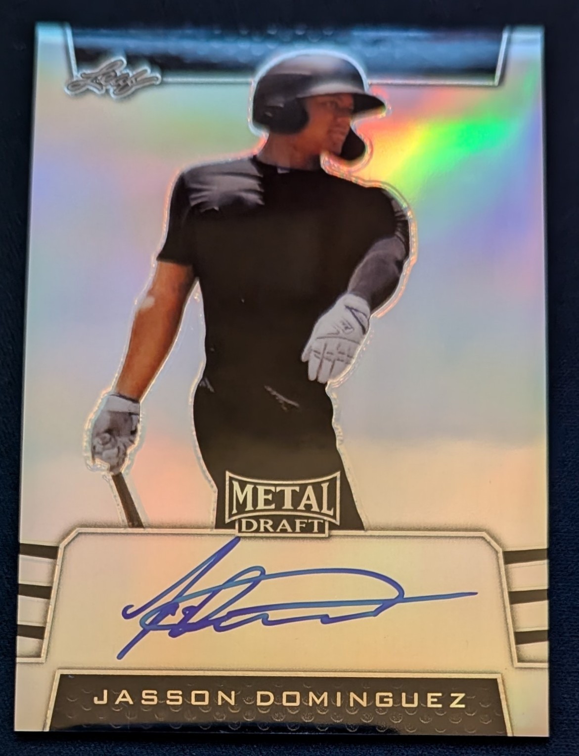 JASSON DOMINGUEZ 2019 LEAF Metal Draft  AUTO 40/60 Silver Prizm Refractor BA-JD1