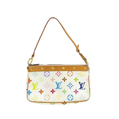 Louis Vuitton Pochette Accessoires Monogram Multicolor Handbag White