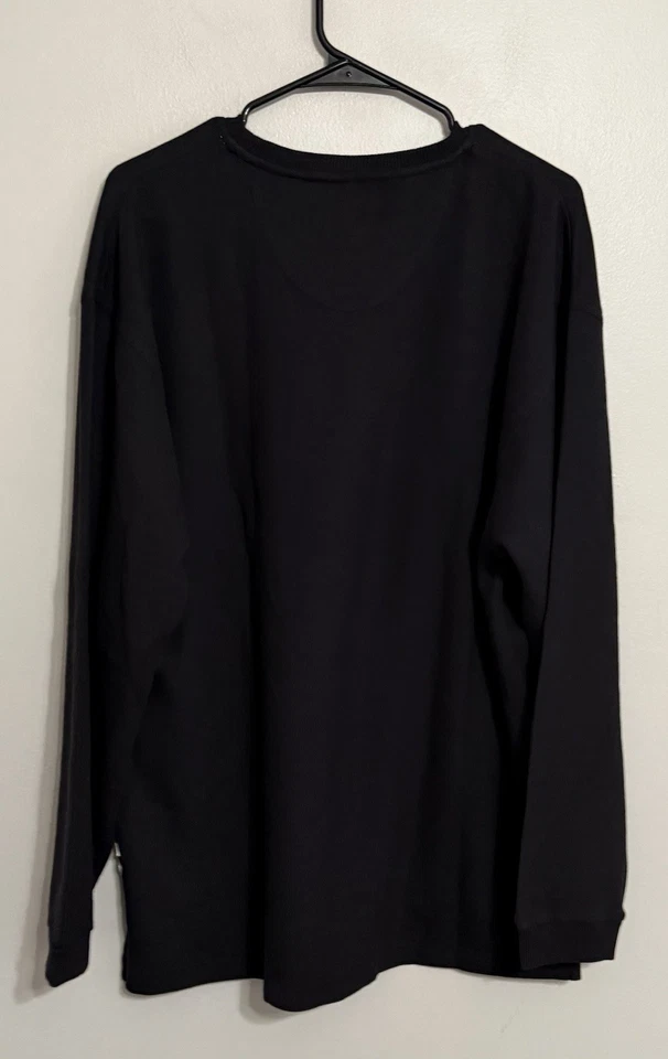 Suéter Sudadera Camisa Pussers West Indies Para Hombre Grande Negra Manga Larga Tejido Foto 3 de 4