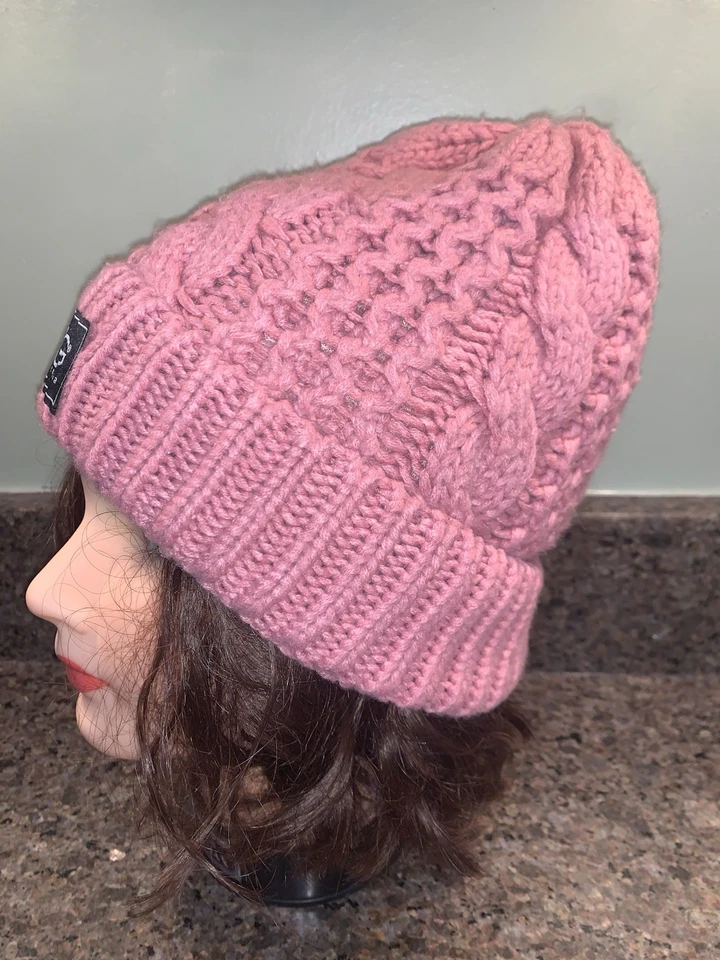 UGG Australia Beanie женщин OS розовый вязаный зимний уютный ребристый шляпа вязаный - Изображение 2 из 4