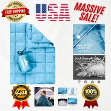 Lightweight Adult  Kids Down Throw Blanket - Perfect for Camping  Travel