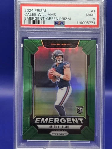 2024 Panini Prizm - Emergent Caleb Williams #1 Green Prizm (RC) PSA 10