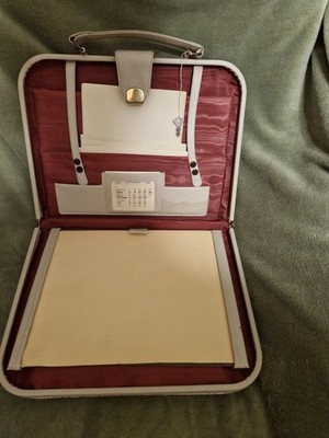 Vintage geprägtes Briefpapier Korrespondenz Schreibmappe rot Maserung Futter (B2)