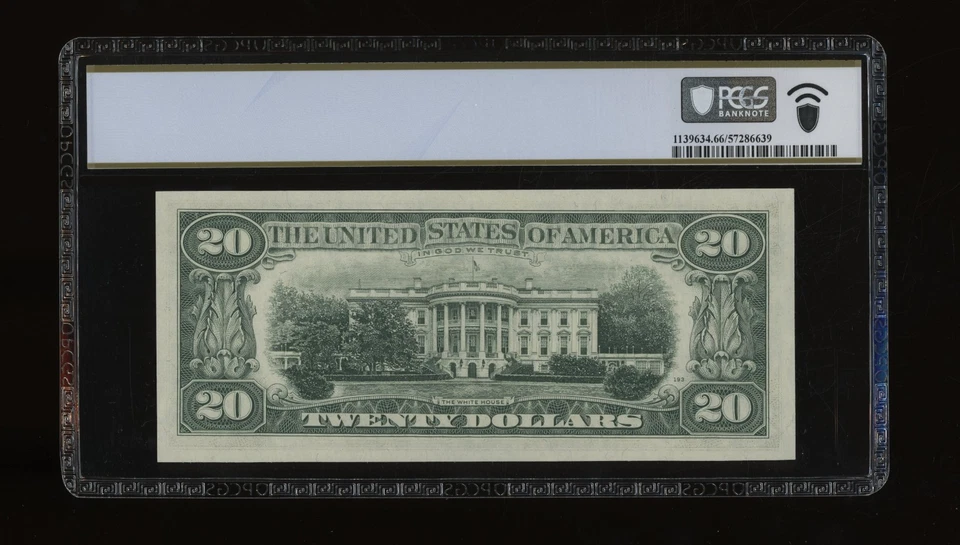 DBR 1974 $20 FRN Philadelphia Gem Fr. 2071-C PCGS-B 66 PPQ Serial C75244239A - Image 2 of 2