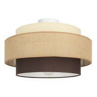 Deckenlampe Esszimmer Stoffschirm Weiß Ecru E27 Ø 40 Cm Deckenleuchte Wohnzimmer
