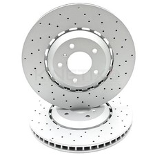 PER BENTLEY BENTAYGA 15- COPPIA DISCHI FRENO POSTERIORI FORATI A CROCE 4M0615601K 380mm