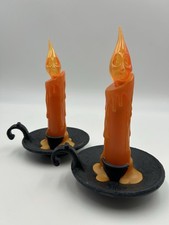 2006 Hallmark ( Set of 2 ) Halloween Haunted Ghost Face Flickering Faux Candles