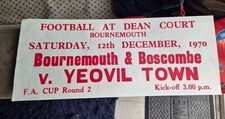 BOURNEMOUTH V.  YEOVIL TOWN  12th DECEMBER,1970.  FIXTURE NOTICE FA CUP ROUND 2.