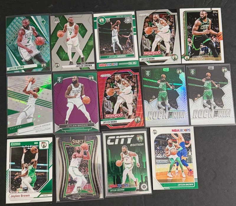 2019/20 Jaylen Brown 14 Card Lot T.C. Purple, Red Prizm, Insert Parallel Base