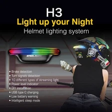 H3 Motorcycle Wireless Helmet Signal Brake & Turn LED Signal Light for Safety