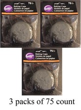 Wilton Black and Orange 2" Cupcake Liners 415-1412 Retired Halloween 3 pks 75ct