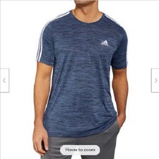 Adidas Men's L AEROREADY Primegreen 3-Stripes Training Shirt Blue Heather EUC