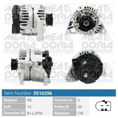 MEAT & DORIA Lichtmaschine Generator Lima 5510296 14V für VW PASSAT B5 Variant 1