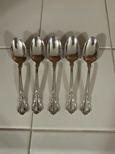 Set of 5 Sterling Silver Tea Spoons Gorham Chantilly Pattern 1895
