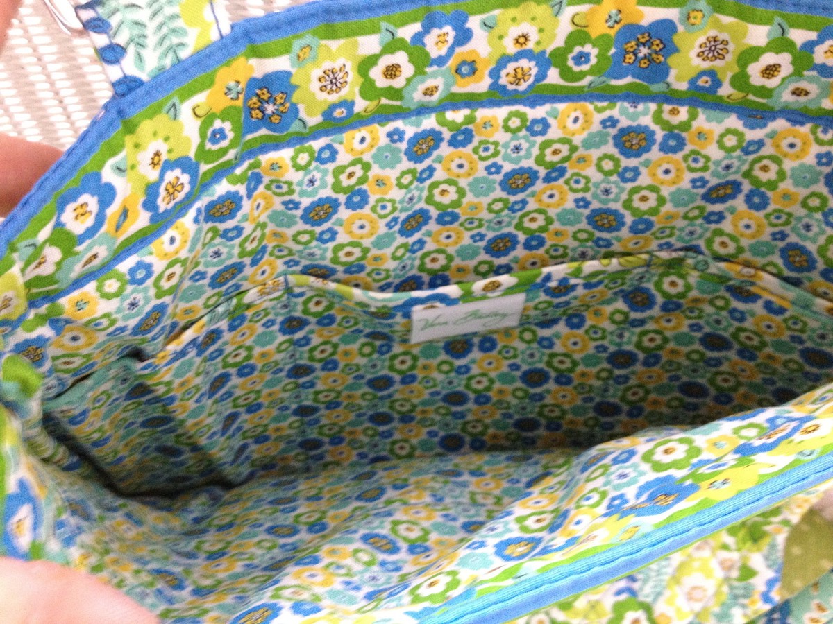 Vera Bradley Tote Bag Slim Tote English Meadow Green Blue 