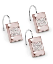 Popular Bath Sinatra Blush Bath Accessories Curtain Hooks - 2" x 2" (12-pack)