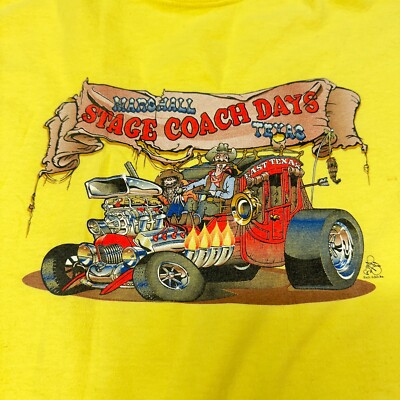 Vtg Marshall TX Stage Coach Mens T shirt Short Sleeve Graphic Size XL