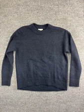 H&M Sweater Women's Small Navy Blue Wool Mohair Pullover Crew Neck