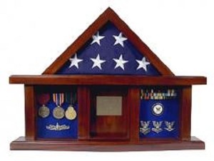 MILITARY-MEDAL-SHADOW-BOX-W-DISPLAY-CASE-FOR-MEMORIAL-FLAG-3-X-5-COLOR-CHOICE