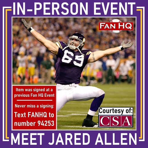 Jared Allen Autographed Inscribed Purple Pro-Style Sax Machine Jersey Vikings - Picture 3 of 3