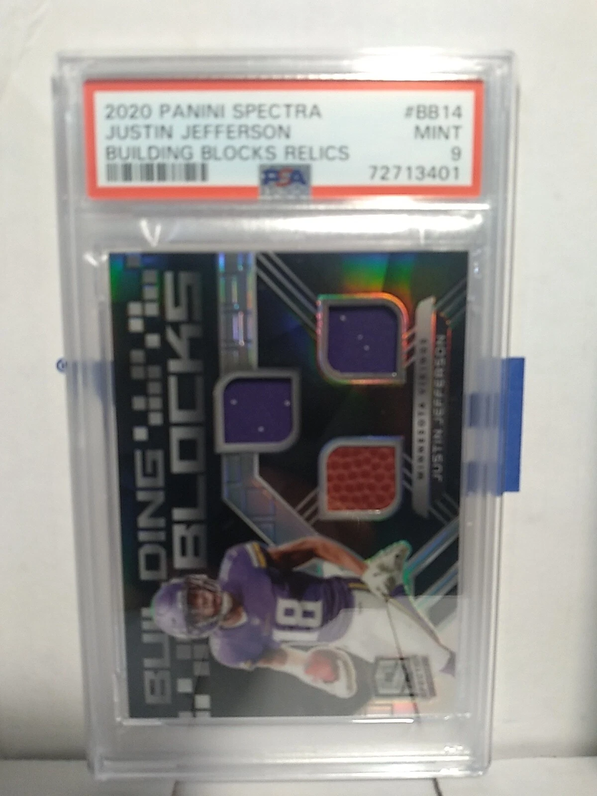 Justin Jefferson Panini Spectra Building Blocks Relics #BB14 Base
