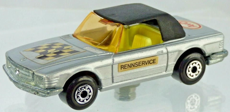 Coche de juguete coleccionable súper rápido Mercedes 350SL AVD R107 C107 Matchbox RENNSERVICE Foto 4 de 4
