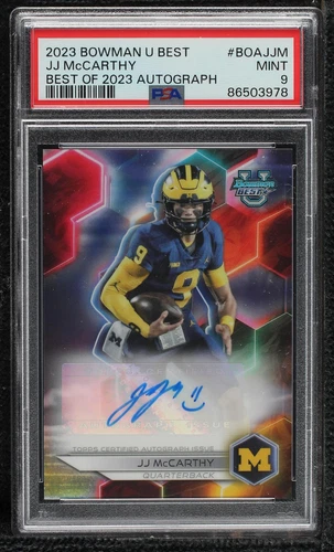 2023 Bowman's Best University J.J. McCarthy #BOA-JJM