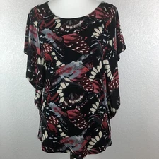 Lucy & Laurel Women's Top Butterfly Sleeves Sz M Stretchy